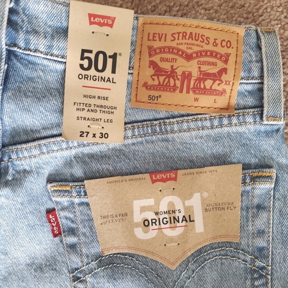 Levi's 501 Straight High Rise Blue Jeans - Picture 13 of 13